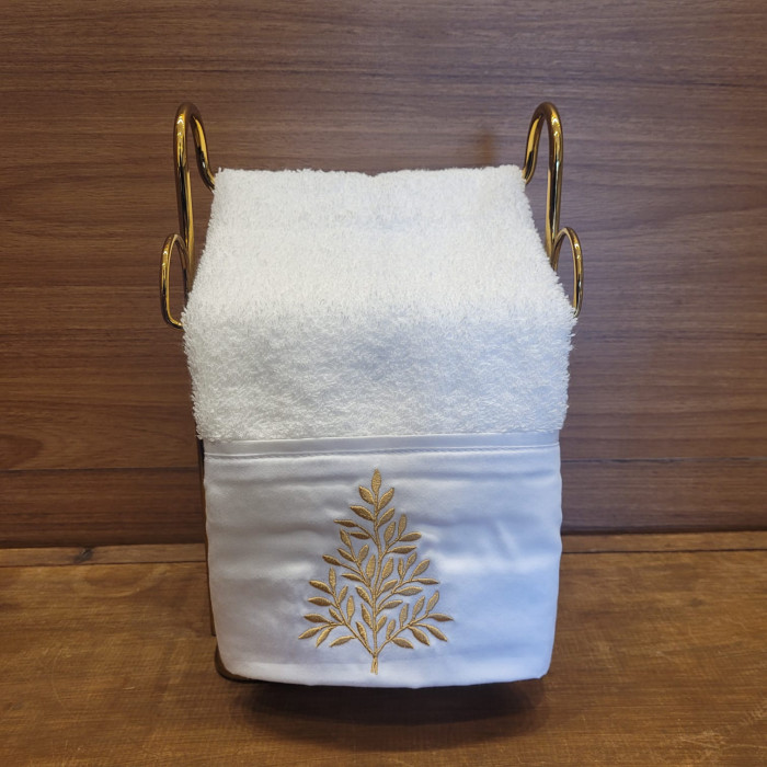 TOALHA LAVABO RAMO DOURADO