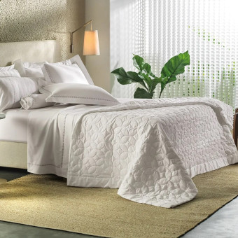 JG LENÇOL CASAL BORDADOS CETIM 300F CERCLÊ CINZA