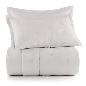 COLCHA QUEEN TOQUE ACETINADO ANARRUGA BRANCO