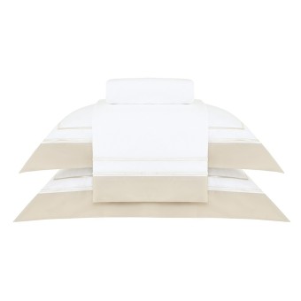 JG LENÇOL QUEEN SAVILE BRANCO/BEGE DUNA