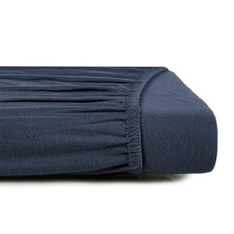 LENÇOL CASAL MALHA FIO PENTEADO AZUL MINIMAL