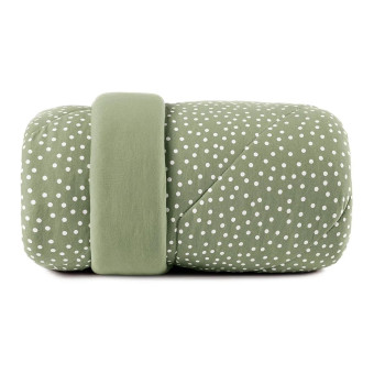 EDREDOM SOLTEIRO MALHA FIO PENTEADO BITS VERDE