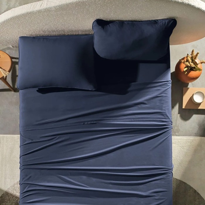 JG LENÇOL SOLTEIRO MALHA FIO PENTEADO AZUL MINIMAL