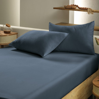 LENÇOL QUEEN TOQUE ACETINADO AZUL DIMENSÃO