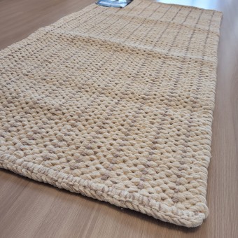 TAPETE 60X120  MILAO DUPLA FACE BEGE/ALGODAO