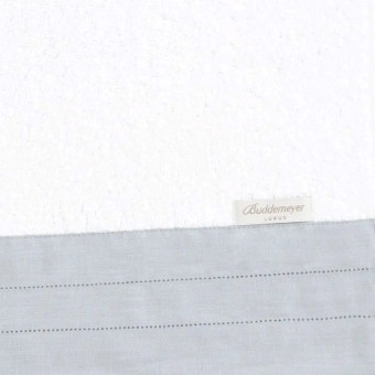 TOALHA ROSTO LINO BRANCO C/ APLICACAO PRATA