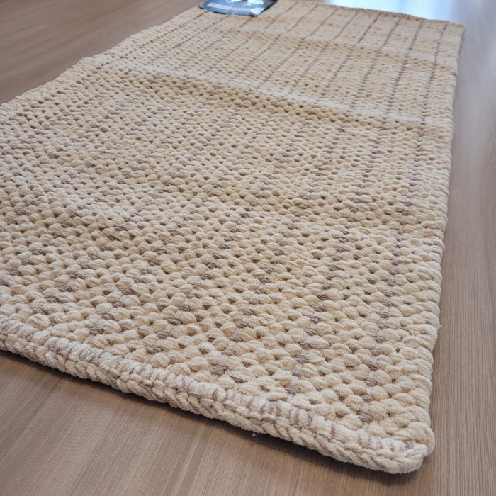 TAPETE 60X120  MILAO DUPLA FACE BEGE/ALGODAO