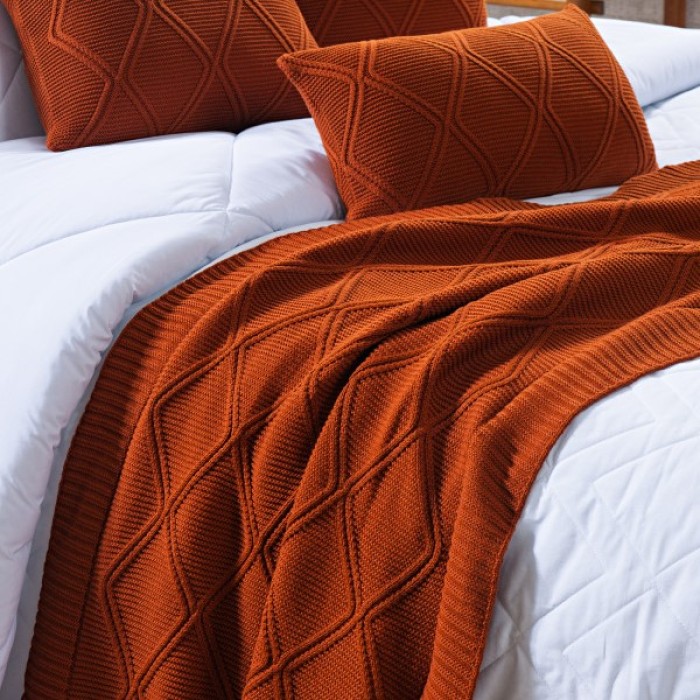 KIT PESEIRA E DUAS ALMOFADAS TORONTO TERRACOTA