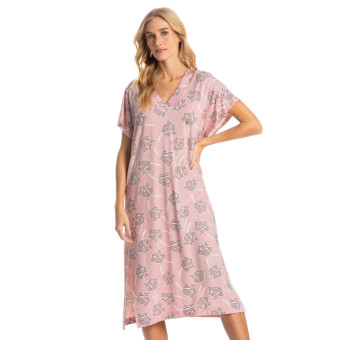 CAMISAO MANGA LONGA RENATA A MIDI ROSA