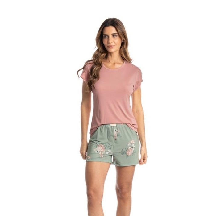 PIJAMA CURTO FIORE VERDE CLARO
