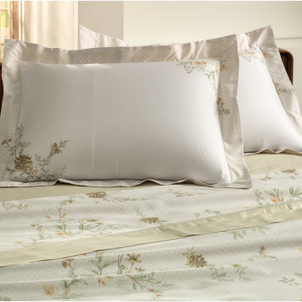 JG LENÇOL CASAL CETIM SUBLIME PONTO AJOUR FLORALIN