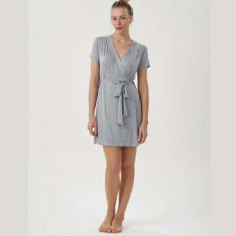 ROBE MANGA CURTA CINZA