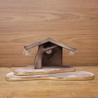 ESTÁBULO PARA PRESÉPIO 35X20X15 UMA HASTE MARROM
