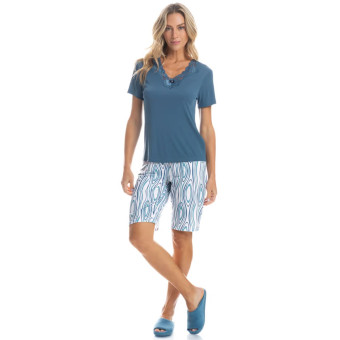 PIJAMA BERMUDOLL LAIS AZUL