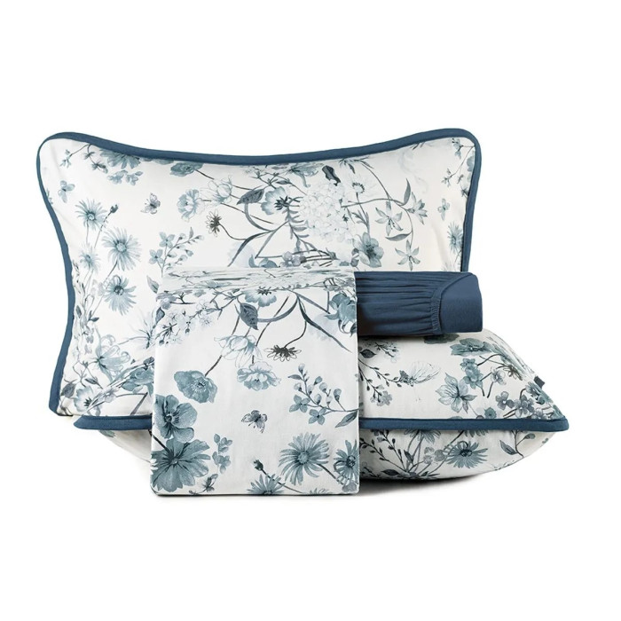 JG LENÇOL CASAL MALHA FIO PENTEADO PORCELANA