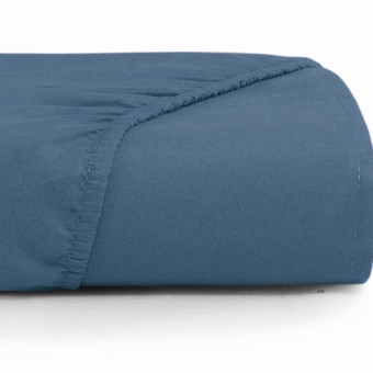 LENÇOL KING TOQUE ACETINADO AZUL DIMENSÃO