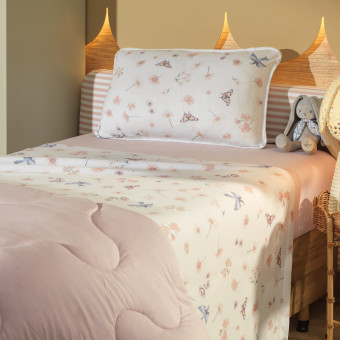 JG LENÇOL SOLTEIRO MUNDO KIDS MALHA JARDIM MÁGICO