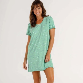 CAMISOLA MANGA CURTA FLORAL LIBERTY VERDE