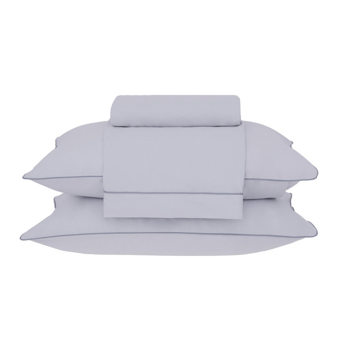 JG LENÇOL CASAL BASIC PERCALLE CINZA