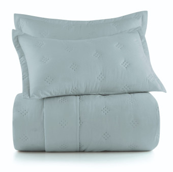 COLCHA CASAL TOQUE ACETINADO ANARRUGA AZUL ETIENNE