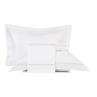 JG LENÇOL CASAL BORDADOS CETIM 300F CERCLÊ CINZA