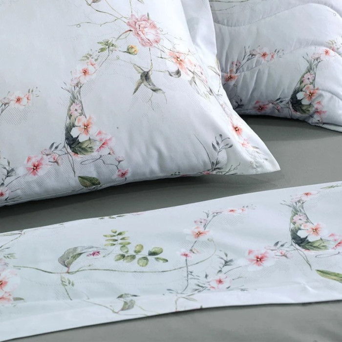JG LENÇOL KING TOQUE ACETINADO ROMANTIC BLOOM