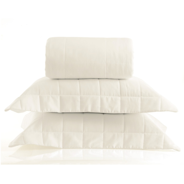 COLCHA KING SATINEE SQUARE OFF WHITE