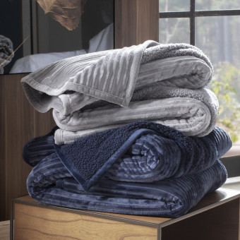COBERTOR SOLTEIRO 150X220 BLANKET LUGANO MARINHO