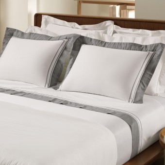 JG LENÇOL QUEEN BORDADOS CETIM 300F ESSENTIAL CINZ