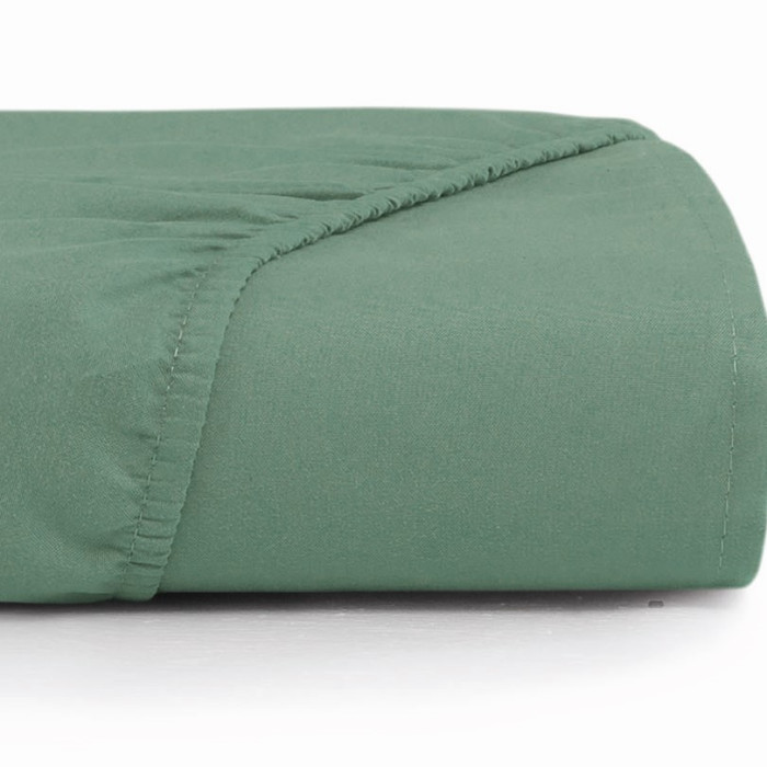 LENÇOL QUEEN TOQUE ACETINADO VERDE GRANITO