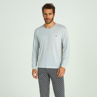 PIJAMA LONGO LUCAS CINZA ESCURO