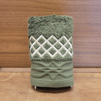 TOALHA LAVABO LOSANGOS VERDE