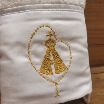 TOALHA LAVABO NOSSA SENHORA APARECIDA DOURADA BC