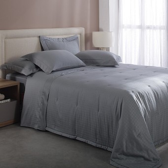 COLCHA KING DAMASK SQUARE VERDE