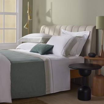 JG LENÇOL QUEEN SAVILE BRANCO/VERDE MOUSSE