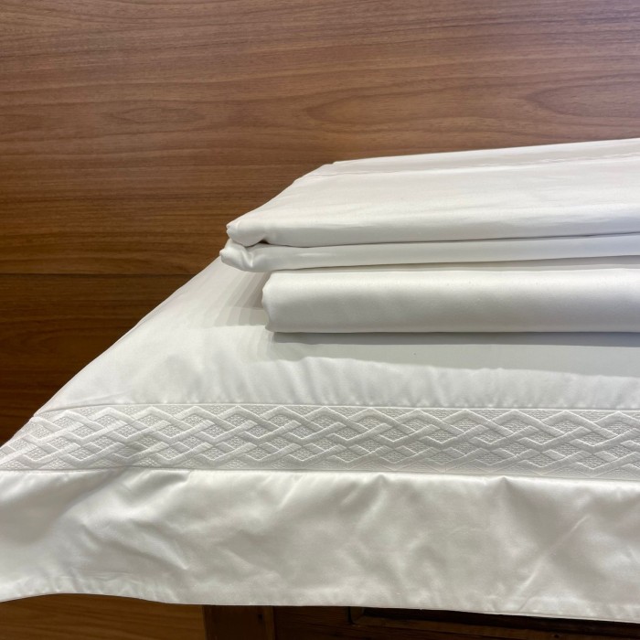 JG LENÇOL QUEEN RETICELLO 1000 FIOS BRANCO