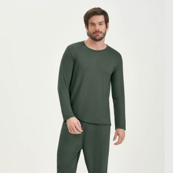 PIJAMA MANGA LONGA VERDE MILITAR
