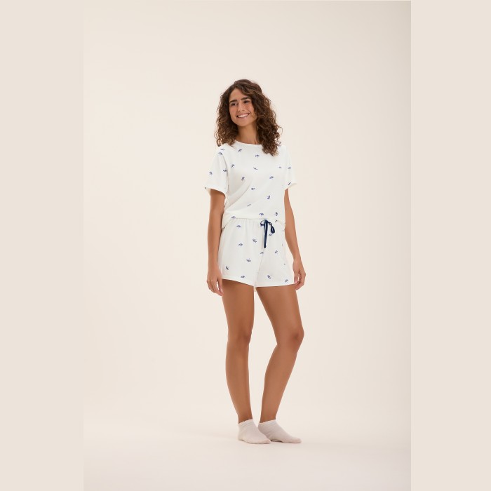 PIJAMA MANGA CURTA GUARDA-SOL MARINHO