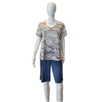 PIJAMA BERMUDA ELEN AZUL MEDIO