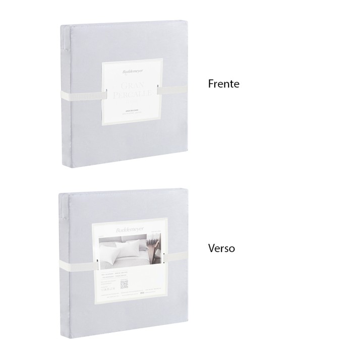 JG LENÇOL KING GRAN PERCALLE CLASSIC CINZA