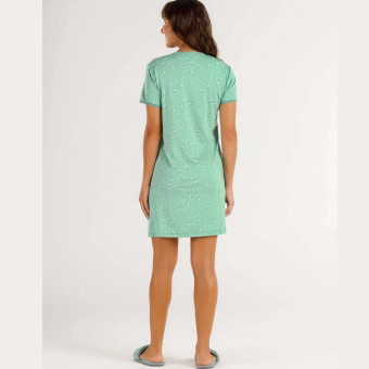 CAMISOLA MANGA CURTA FLORAL LIBERTY VERDE