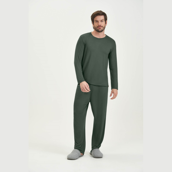 PIJAMA MANGA LONGA VERDE MILITAR