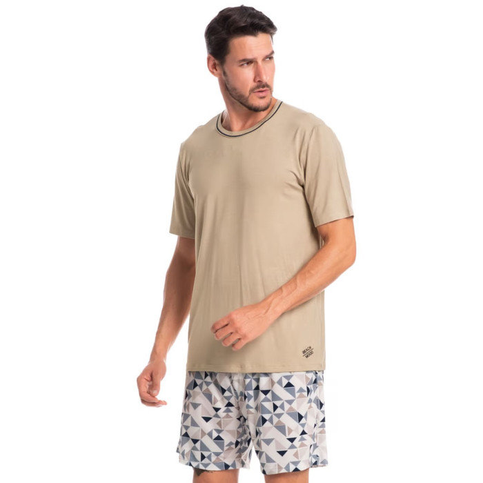 PIJAMA CURTO JOAQUIM LISTRADO AZUL
