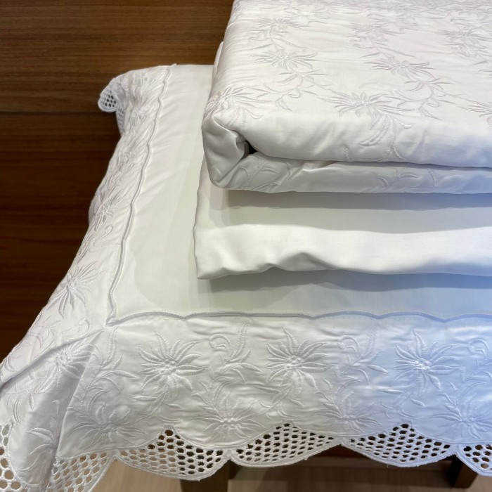 JG LENÇOL QUEEN EDELWEISS BRANCO