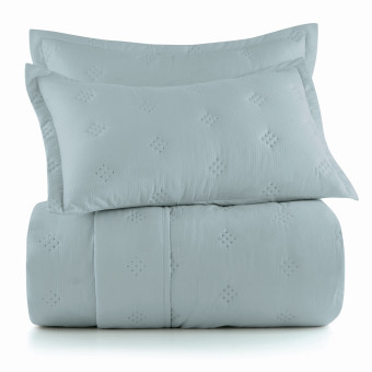 COLCHA CASAL TOQUE ACETINADO ANARRUGA AZUL ETIENNE