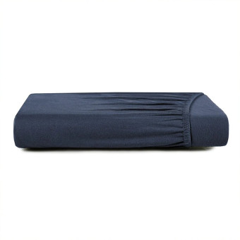 LENÇOL SOLTEIRO MALHA FIO PENTEADO AZUL MINIMAL