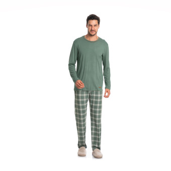 PIJAMA LONGO MASCULINO ENJOY VERDE MÉDIO