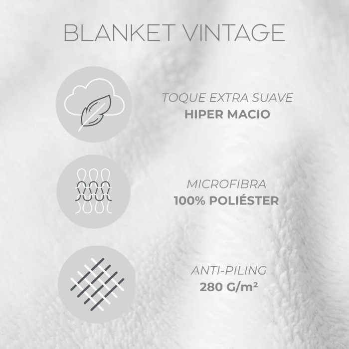 COBERTOR QUEEN 220X240 BLANKET VINTAGE VICHY FEND
