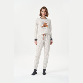 PIJAMA MANGA LONGA MESCLA URSO