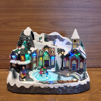 CENÁRIO VILAREJO C/LED E SOM 24X34CM